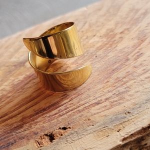 Brass swirl ring adjustable brass boho chic…